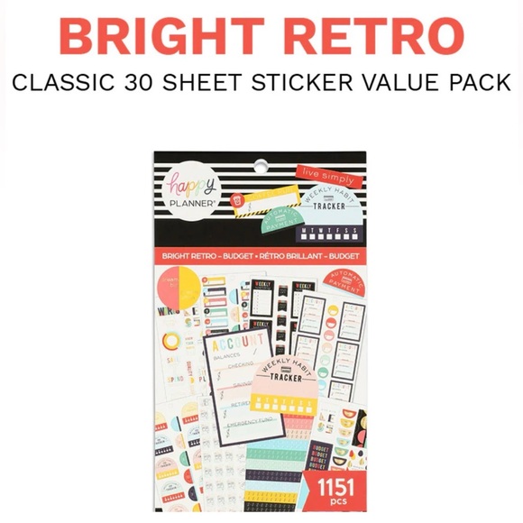 Happy Planner Other - Happy Planner 1152 piece Vibrant Budget Sticker Collection NEW